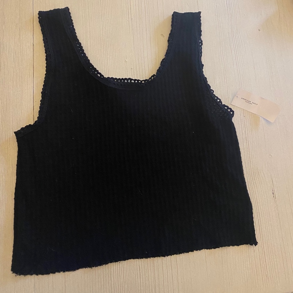 American Eagle cropped waffle tank